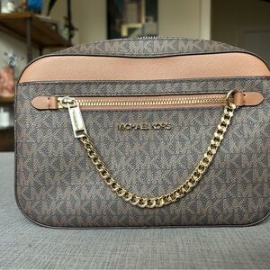 Michael Kors Gold Chain Brown Crossbody Bag